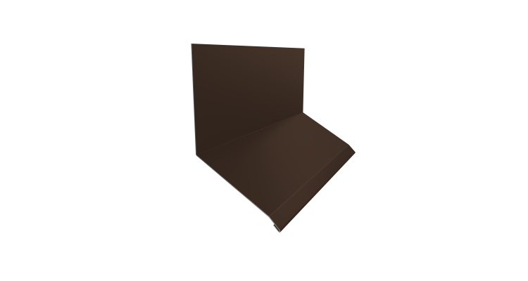Планка примыкание верхнее к стене фальц Grand Line 150х130х20 0,5 Velur X RAL 8017 шоколад (2м)