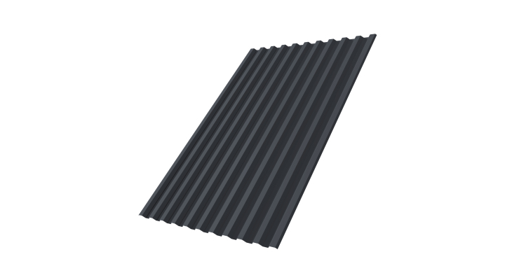 Профнастил С21R GL 0,5 Rooftop Бархат RAL 7024 мокрый асфальт