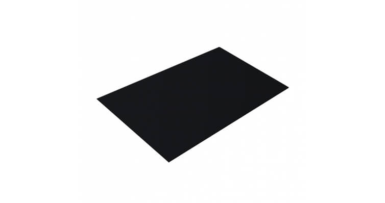 Плоский лист 0,5 GreenCoat Pural Matt с пленкой RR 33 черный (RAL 9005 черный)