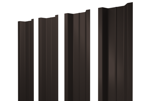 Штакетник П-образный В с прямым резом 0,45 PE RR 32 темно-коричневый