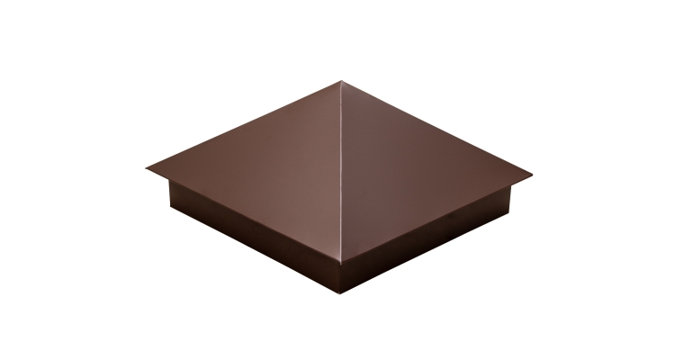 Колпак на столб 390х390 0,45 PE с пленкой RAL 8017 шоколад