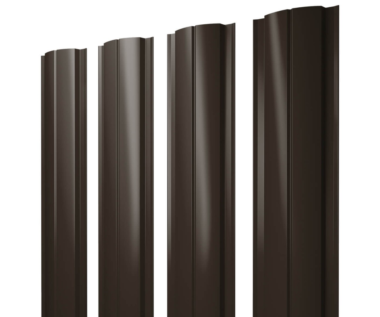 Штакетник Полукруглый Slim 0,5 GreenСoat Pural RR 32 темно-коричневый (RAL 8019 серо-коричневый)