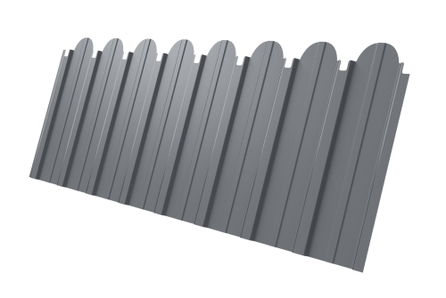 Профнастил С10A фигурный 0,45 PE RAL 9006 бело-алюминиевый