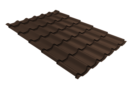 Металлочерепица классик Grand Line 0.5 PurPro RAL 8017 шоколад