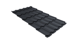 Металлочерепица квинта плюс 0,45 Drap-double TX RAL 7024 мокрый асфальт