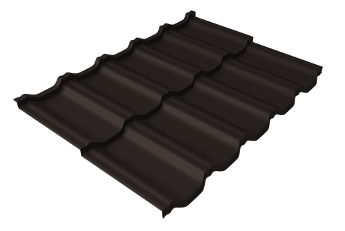 Металлочерепица модульная квинта uno GL 0,45 Drap-double TX RR 32 темно-коричневый