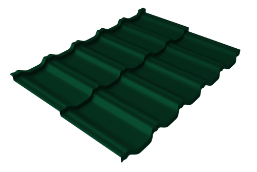 Металлочерепица модульная квинта uno GL 0,45 Drap TX RAL 6005 зеленый мох