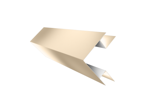 Планка угла внешнего сложного Блок-хаус new 0,5 Satin с пленкой RAL 1015 светлая слоновая кость (2м)