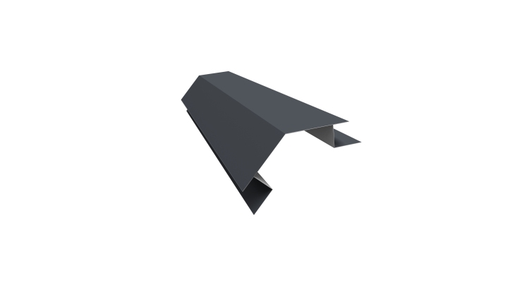 Планка угла внешнего сложного 135 градусов Блок-хаус new 0,5 Drap RAL 7024 мокрый асфальт (2м)