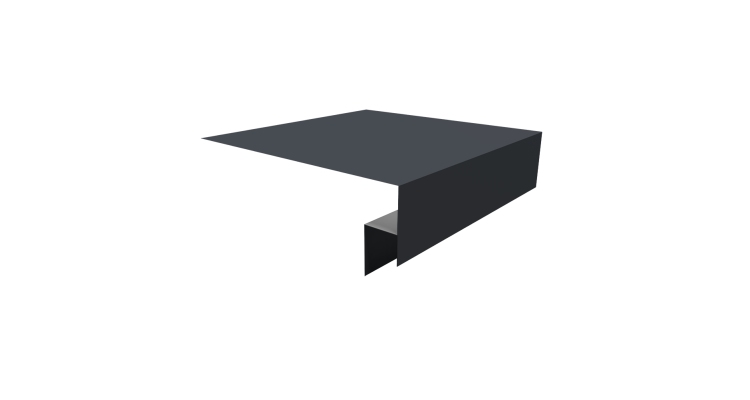 Планка околооконная сложная Блок-хаус new 250х50х27 (j-фаска) 0,5 Satin Matt RAL 7024 мокрый асфальт (3м)