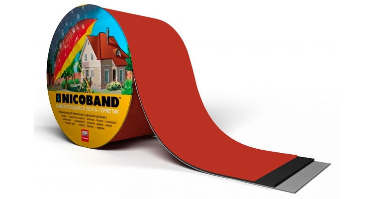 Лента герметизирующая Технониколь Nicoband самоклеящаяся 10мх7.5см, красная