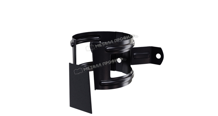 Держатель трубы Металл Профиль PURMAN BLACK EDITION D100 (на дерево) RAL 9005
