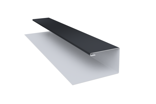 Планка П-образная Экобрус Grand Line 0,45 PE с пленкой RAL 7024 мокрый асфальт (3м)