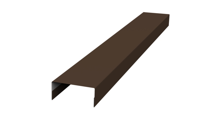 Ламель лицевая 125 забора жалюзи Texas стартовая/финишная для калиток и ворот 0.45 Drap TR с пленкой RAL 8017 шоколад