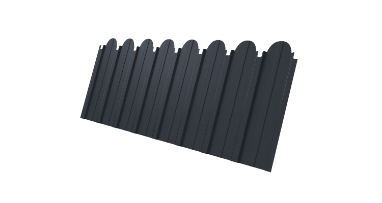 Профнастил С10A фигурный 0.45 Drap RAL 7024 мокрый асфальт