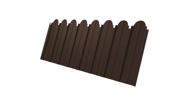 Профнастил С10A фигурный 0,45 PE-Double RAL 8017 шоколад